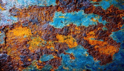 Leinwandbilder - vibrant rust and turquoise textured metal surface for abstract backgrounds, web design, print media, and branding graphics resource

