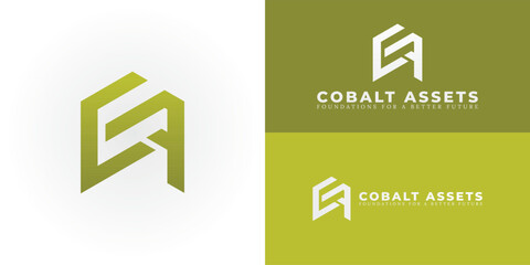 Wall Mural - the unique logo features interconnected geometric shapes that subtly form the initials ca, symbolizi