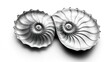 © Lesuna - Pair of sculpted, metallic, shell-shaped platters
