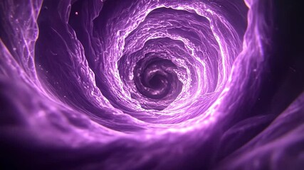 Wall Mural - Swirling Purple Vortex in Space with Glowing Particles and Depth