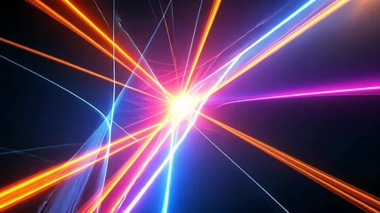 Poster - Neon Lights Radiate Through the Darkness in a Spectacular Display of Energy