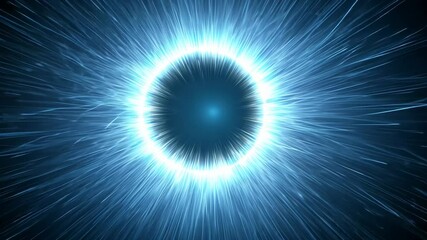 Wall Mural - Blue Energy Burst with Radiating Light and Abstract Background
