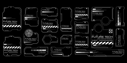 Wall Mural - futuristic hud elements and tech interface design