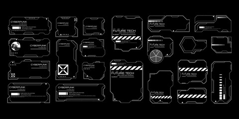 Wall Mural - futuristic hud elements and tech interface design
