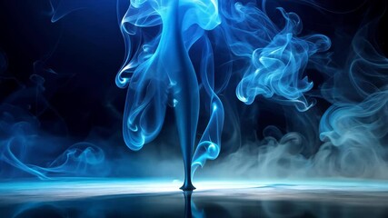 Aufkleber - Mystical blue smoke gracefully dances and swirls in a captivating display of fluid artistry.