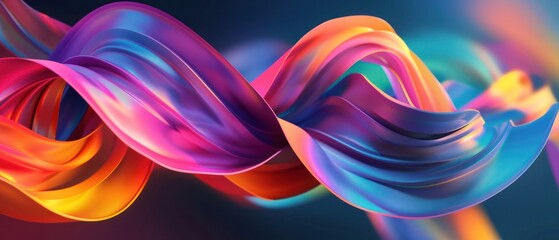 Wall Mural - abstract background with colorful curves and ribbons flowing wallpaper movement.
