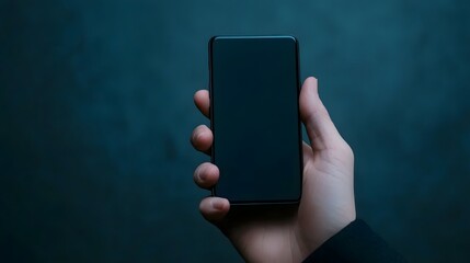 Wall Mural - futuristic digital smartphone held in hand showcasing modern online interaction