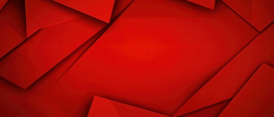 Wall Mural - abstract red geometric background with angled planes and shadows creating a modern, dynamic design f