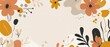© Fernando - Abstract floral background with earthy tones, featuring handdrawn flowers and leaves in a modern, minimalist botanical design