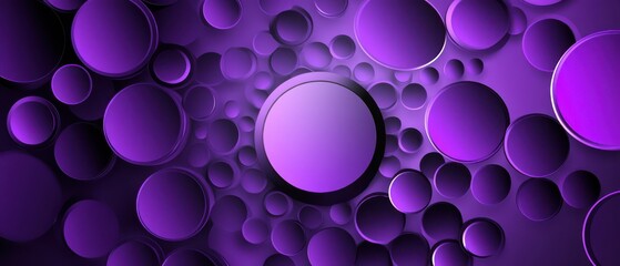 Wall Mural - abstract purple circles background with 3d effect, modern and elegant design for creative projects a