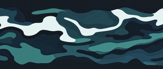 Wall Mural - abstract camouflage pattern in shades of blue and white, modern graphic design for backgrounds and t
