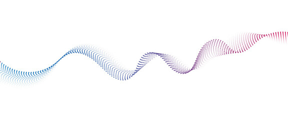 Leinwandbilder - Flowing Dot Wave halftone gradient pattern on transparent background	

