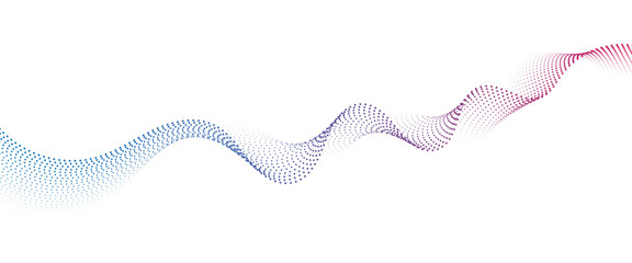 Leinwandbilder - Flowing Dot Wave halftone gradient pattern on transparent background	
