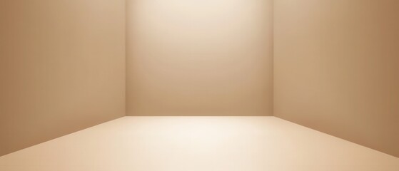Wall Mural - empty beige room corner with soft lighting, creating a minimalist and modern interior space for prod