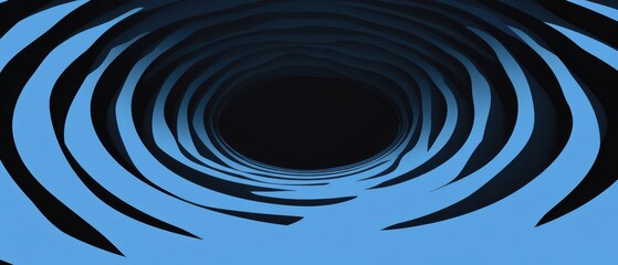 Canvas Print - abstract blue tunnel with dark center, creating a sense of depth and mystery concept of portal, worm