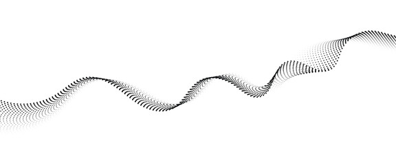 Leinwandbilder - Flowing Dot Wave halftone gradient pattern on transparent background	
