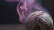 © Fauzi - A worn baseball emits purple smoke, suggesting a poignant end or a dramatic transformation