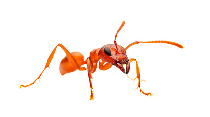 vibrant red ant on transparent background for professional projects