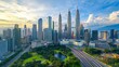 © nikomsolftwaer - Dynamic urban skyline of kuala lumpur malaysia at sunset aerial view modern architecture vibrant cityscape