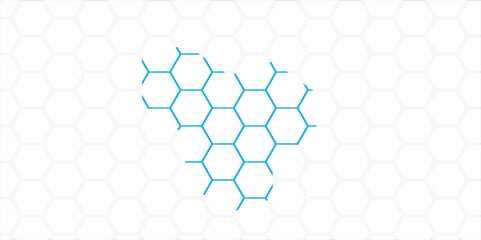 Abstract blue background with a seamless hexagonal pattern design