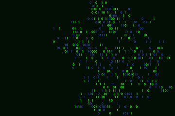 Binary words vector background. Tech data, analysis vector Background.