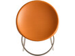 © pippadigs - Overhead view of a round orange stool with a simple silver base.  Modern and minimalist design.
