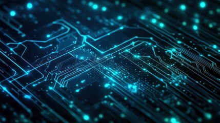 Abstract glowing circuit board texture.