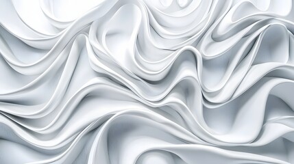 Wall Mural - abstract white waves textured background of flowing and soft fabric-like elements