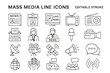 © icon_art - Collection of mass media icons depicting various forms of news, communication, and broadcasting tools