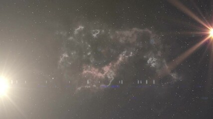 Wall Mural - designers exploring deep space scene, with nebula cloud and lens flare for technology presentation