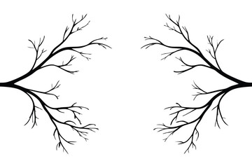 Vector Set of Branch Silhouettes. Icon Collection on White Background