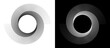© Mykola Mazuryk - Spiral with lines as dynamic abstract vector background or logo or icon. Yin and Yang symbol. Black spiral on white background and white spiral on black background.