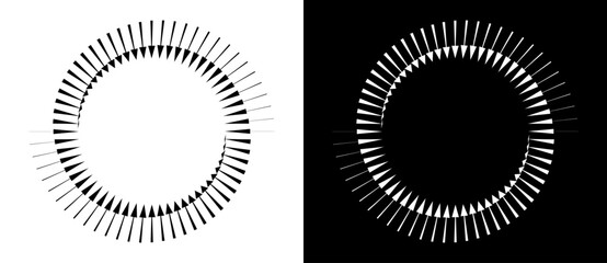 Fototapete - Spiral with lines as dynamic abstract vector background or logo or icon. Yin and Yang symbol. Black spiral on white background and white spiral on black background.