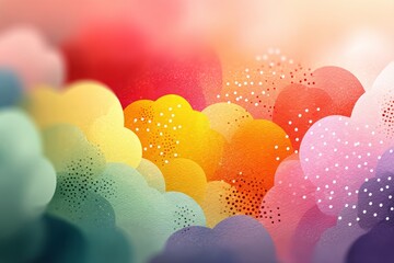 Sticker - a colorful background with white snowflakes