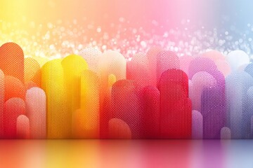 Sticker - a colorful background with white snowflakes