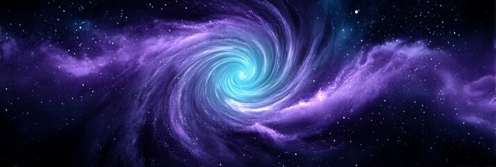 Wall Mural - cosmic spiral nebula - stunning of a vibrant purple and teal spiral nebula swirling in the vast expa