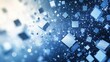 © Moh - Abstract digital illustration of numerous small cubes in motion, softly lit, creating a dynamic and futuristic visual