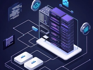 Aufkleber - A Server and Computer Hardware Illustration