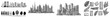 © Andrei - A stylized black outline of city skylines showcasing modern skyscrapers and diverse architectural styles, ideal for graphic design projects