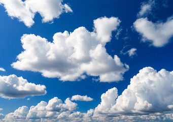 Wall Mural - blue sky with white clouds, volume, and texture.