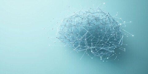 Wall Mural - abstract representation of a brain made of interconnected lines and nodes