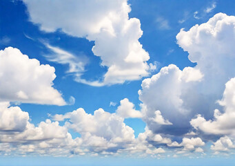 Wall Mural - some clouds are large and cotton-like.