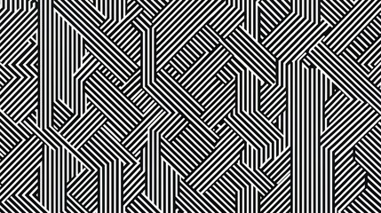 Aufkleber - Black and white image of a pattern of lines. The lines are very thin and are arranged in a way that creates a sense of movement. The image has a modern and minimalist feel to it