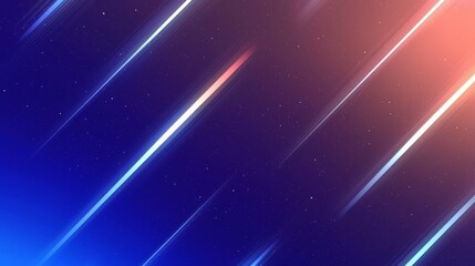 Poster - Blue background with a red and blue stripe and stars. The stars are scattered throughout the background