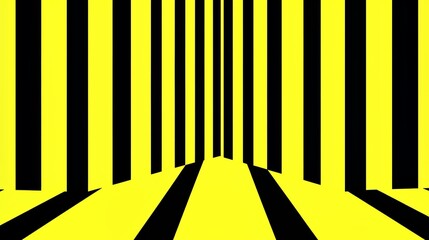 Poster - Yellow and black striped background with no objects. The stripes are very thin and the background is very bright