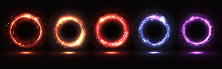 Wall Mural - the total lunar phase, marked by a solar eclipse and a moon flare glow in space, features a neon pla