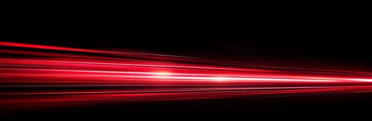 Wall Mural - on a black background, a red speed light is illustrated as a horizontal straight line, paired with a
