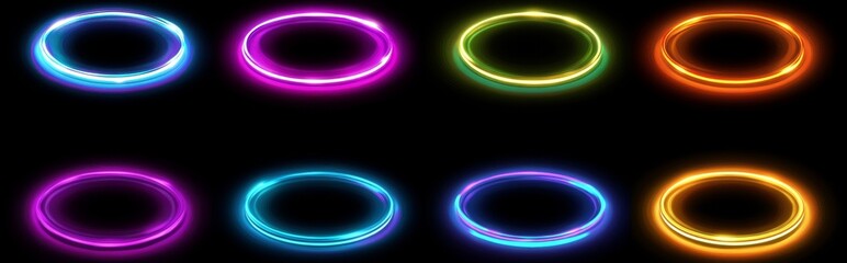 Wall Mural - isolated on black background, moon or solar eclipse circles are showcased in a modern realistic illu