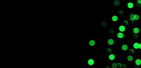 Wall Mural - green bokeh, blurred background with sparkling lights, blurry glitter effect. bright soft abstract b