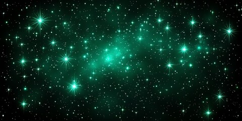 Wall Mural - Emerald Green Starry Night Sky